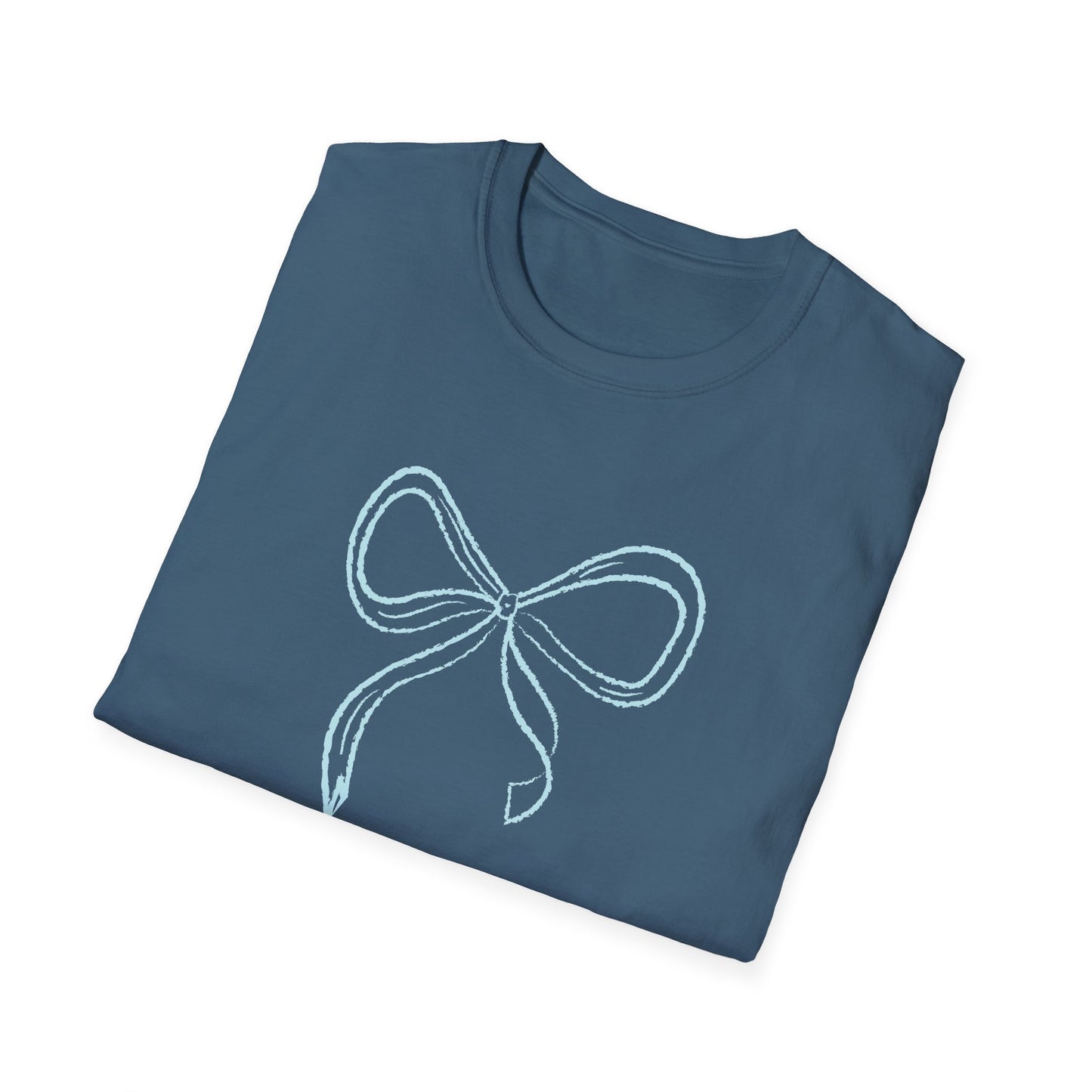 Something Blue Coquette Bow Softstyle T-Shirt - Latchkey