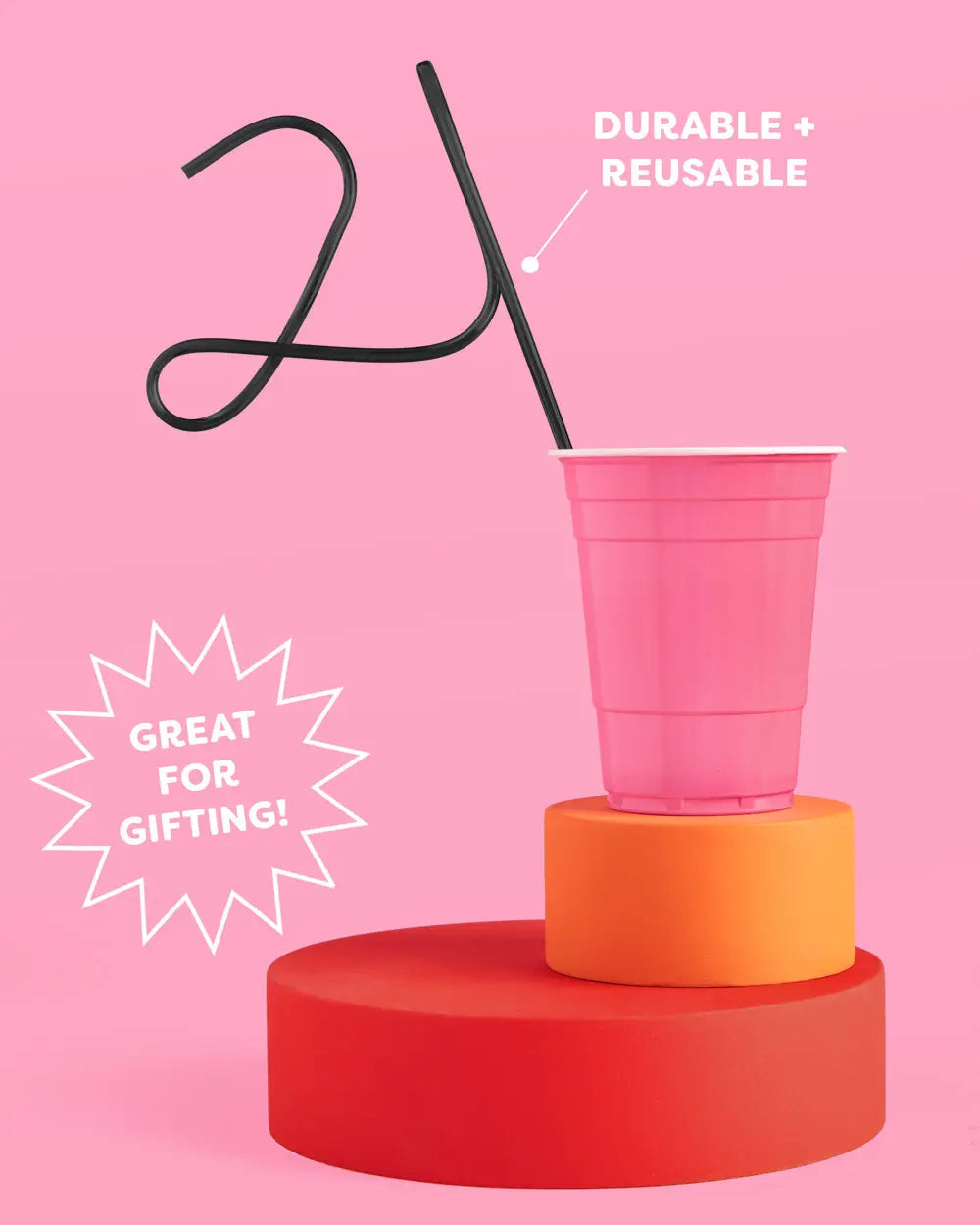 21 Forever Straw - XL black 21 straw xo, Fetti