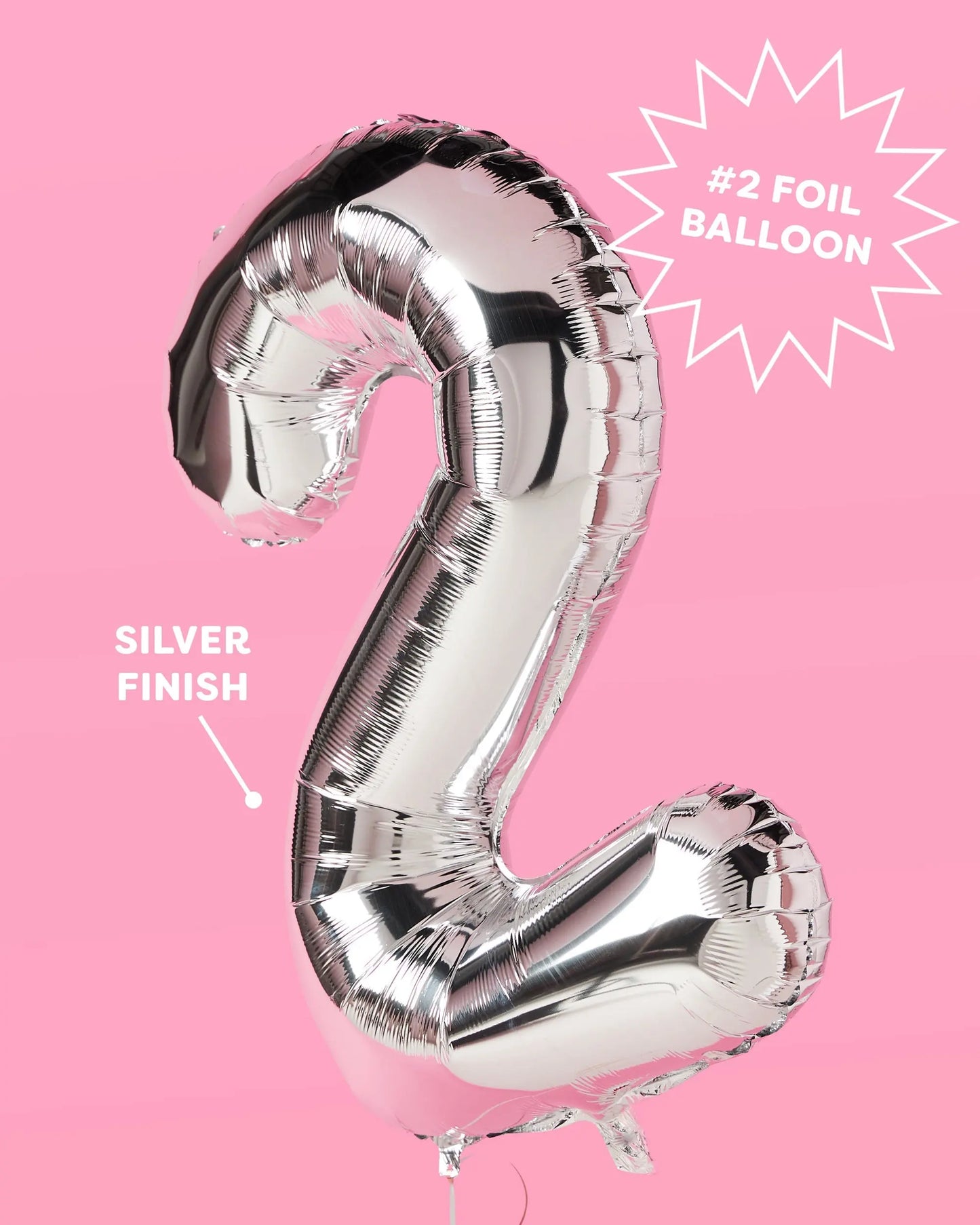 21 Number Balloons - 40" silver foil balloons xo, Fetti
