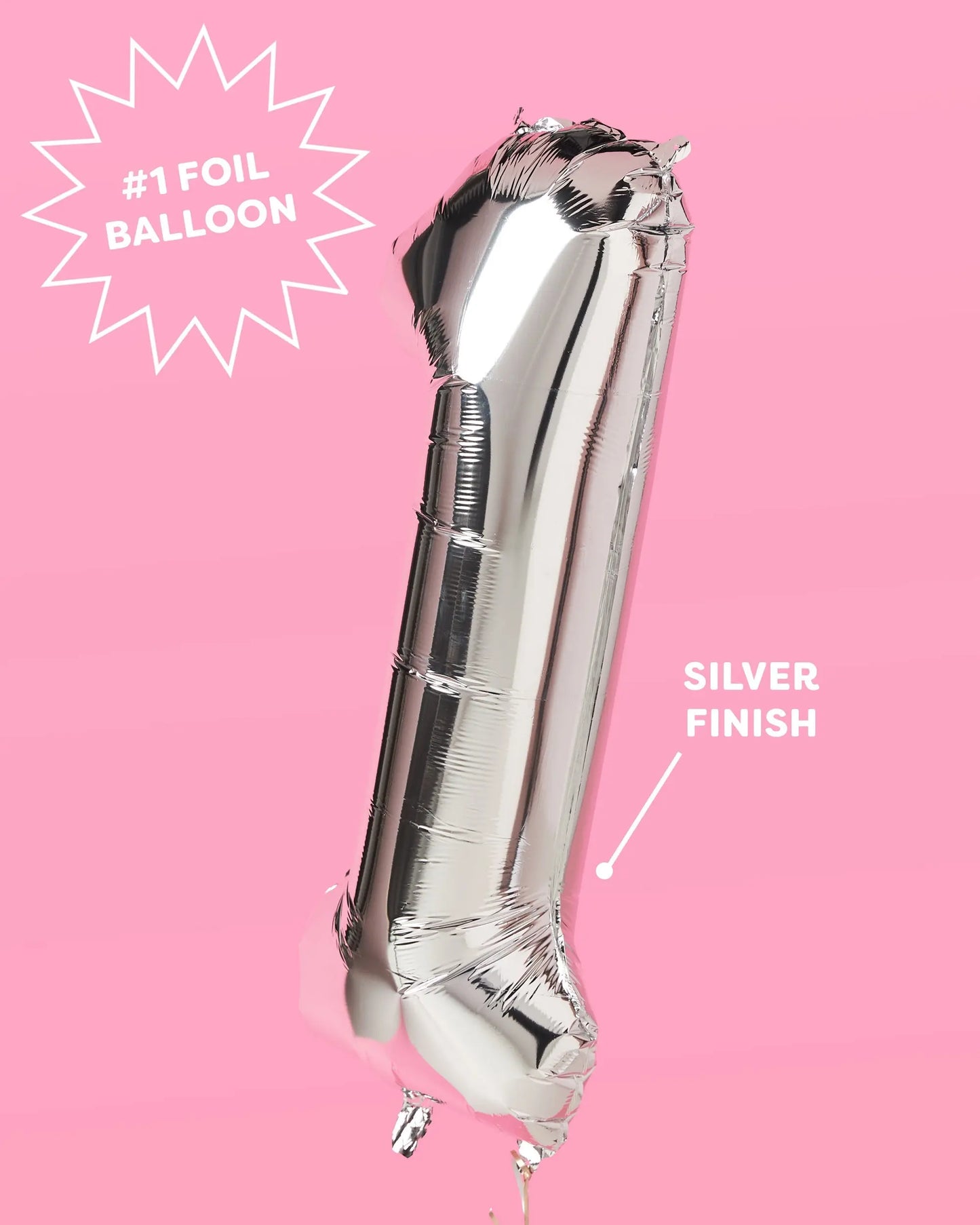 21 Number Balloons - 40" silver foil balloons xo, Fetti