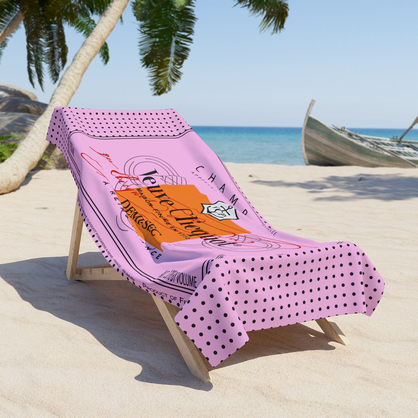 Pink Veuve Champagne Beach Towel - Latchkey