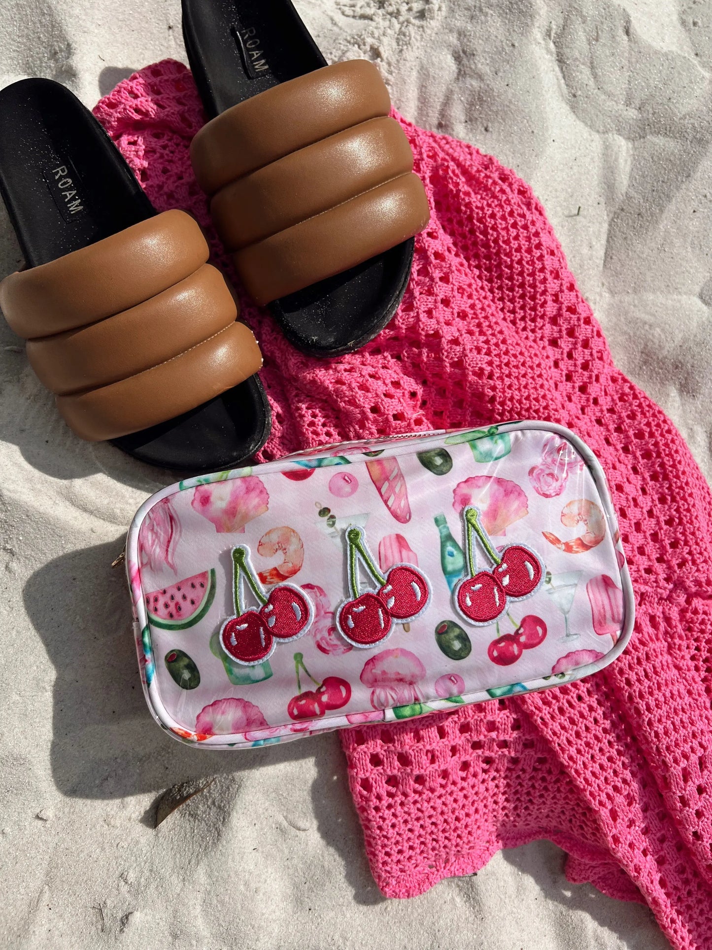 3 Cherries - Pink Summer Spritz Clear Coat Large Bag KenzKustomz