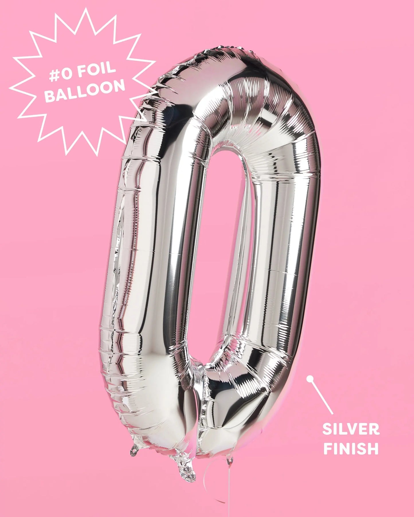 30 Number Balloons - 40" silver foil balloons xo, Fetti