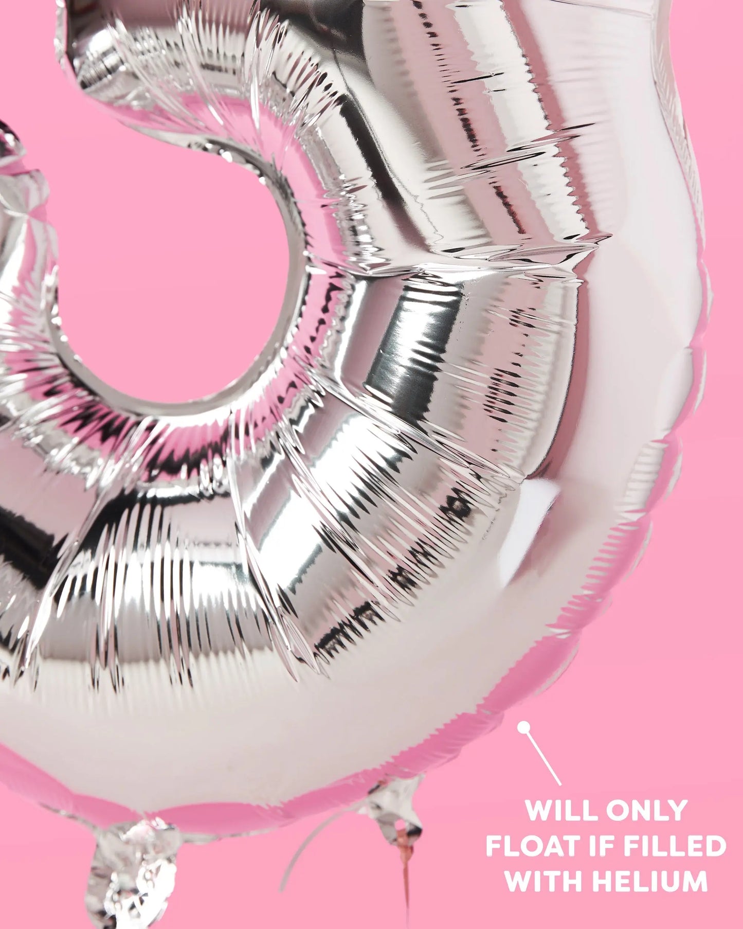 30 Number Balloons - 40" silver foil balloons xo, Fetti