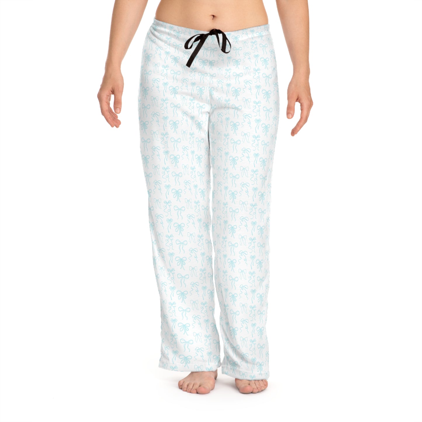 Tiffany Blue Coquette Bow Patterned Women's Pajama Pants - Latchkey