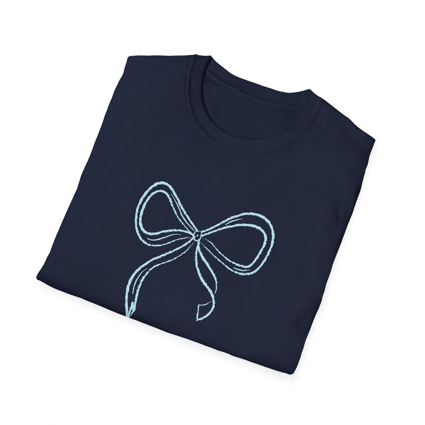 Something Blue Coquette Bow Softstyle T-Shirt - Latchkey
