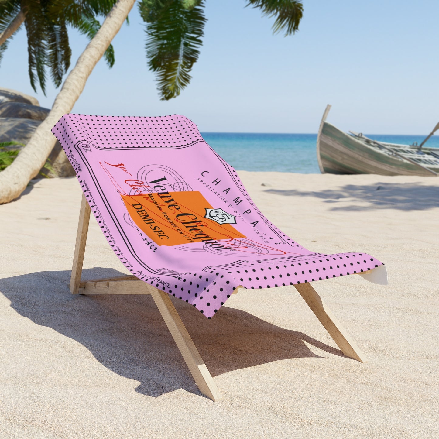 Pink Veuve Champagne Beach Towel - Latchkey