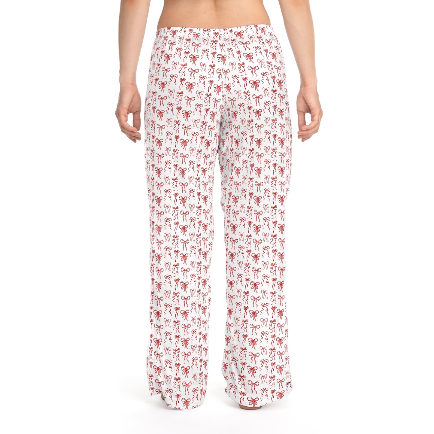 Women's Pajama Pants - Red Coquette Bow Patterned for Valentine's Day - Latchkey