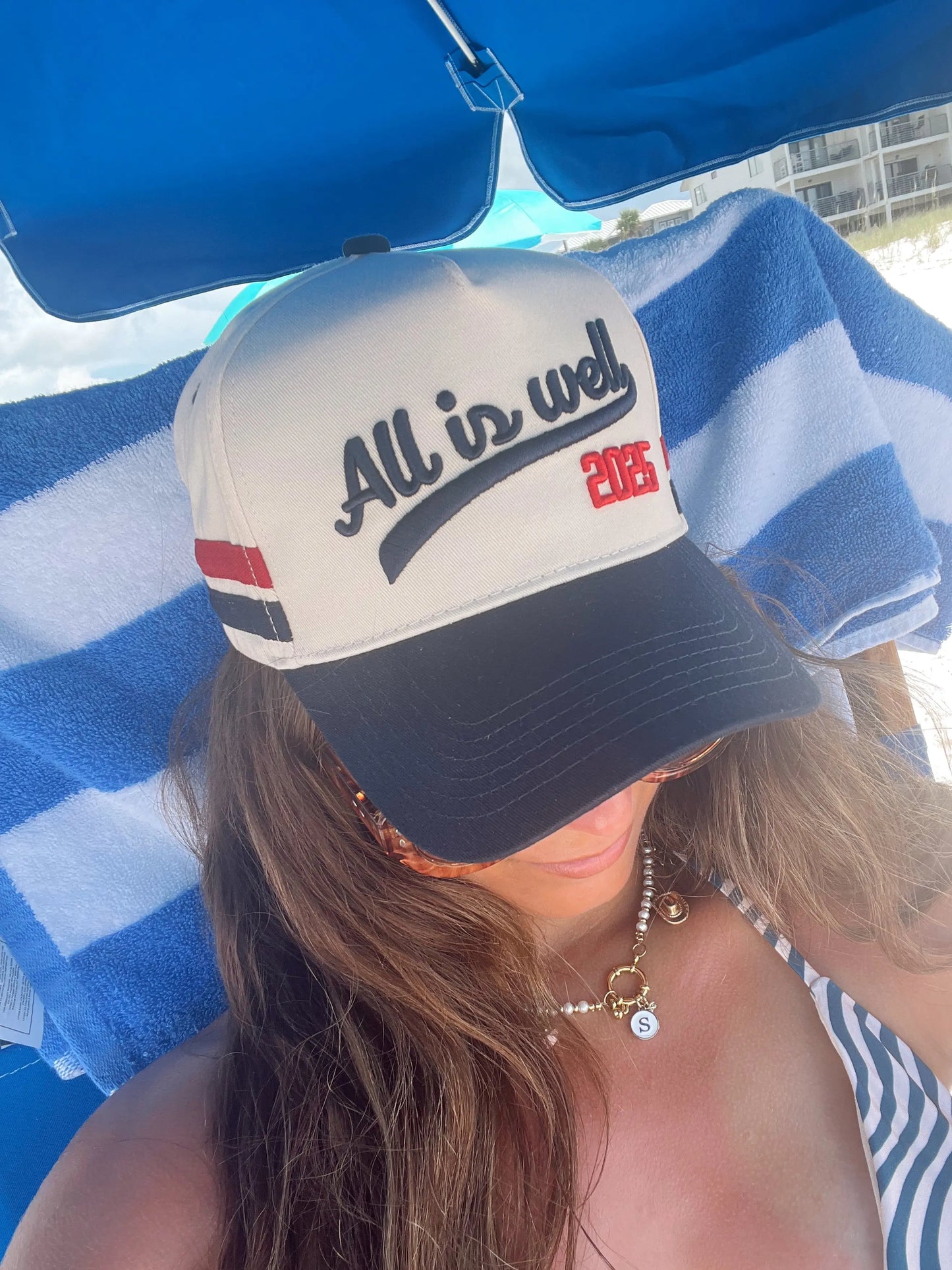 All is Well - Navy Vintage Trucker Hat KenzKustomz
