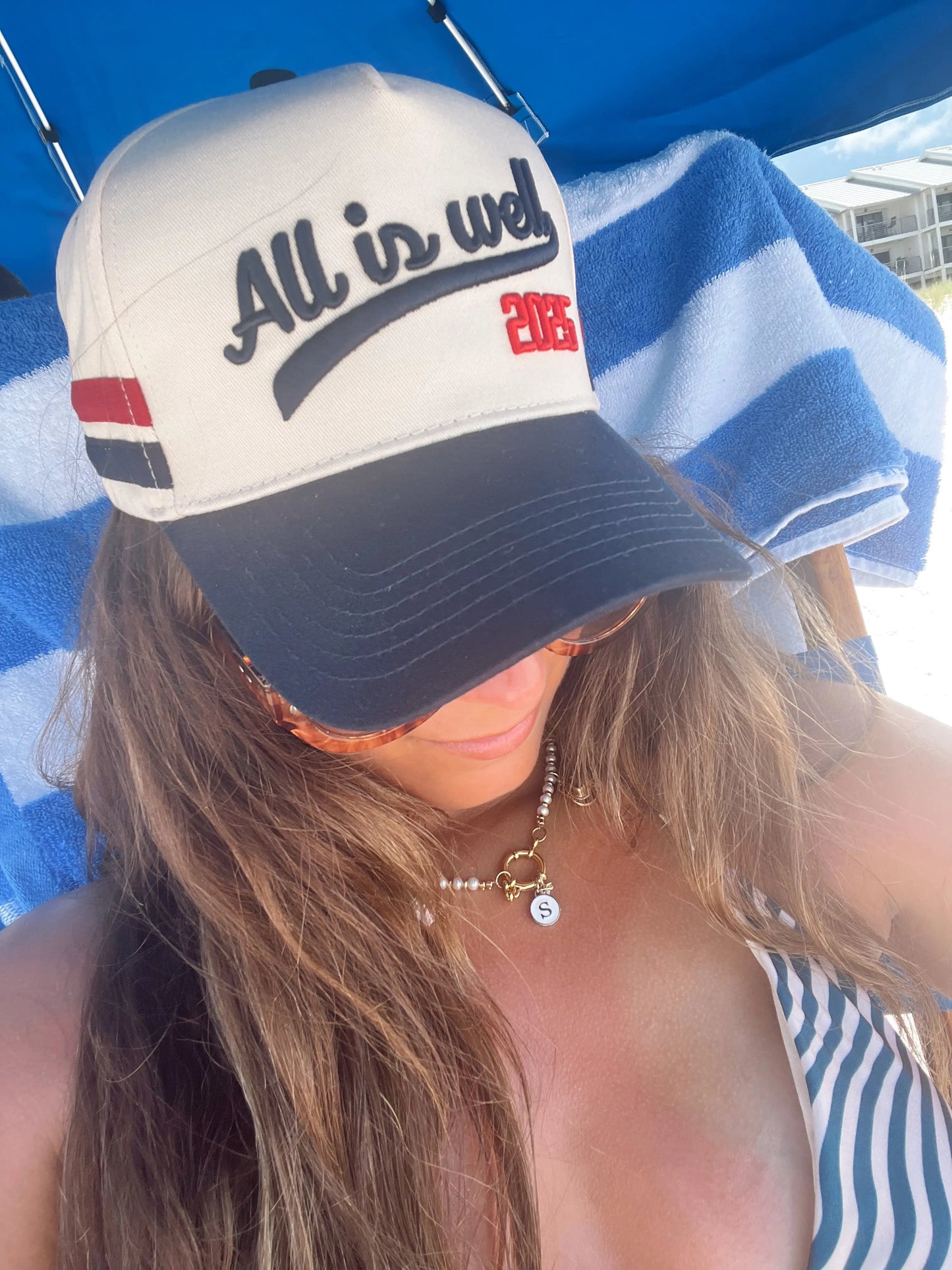 All is Well - Navy Vintage Trucker Hat KenzKustomz
