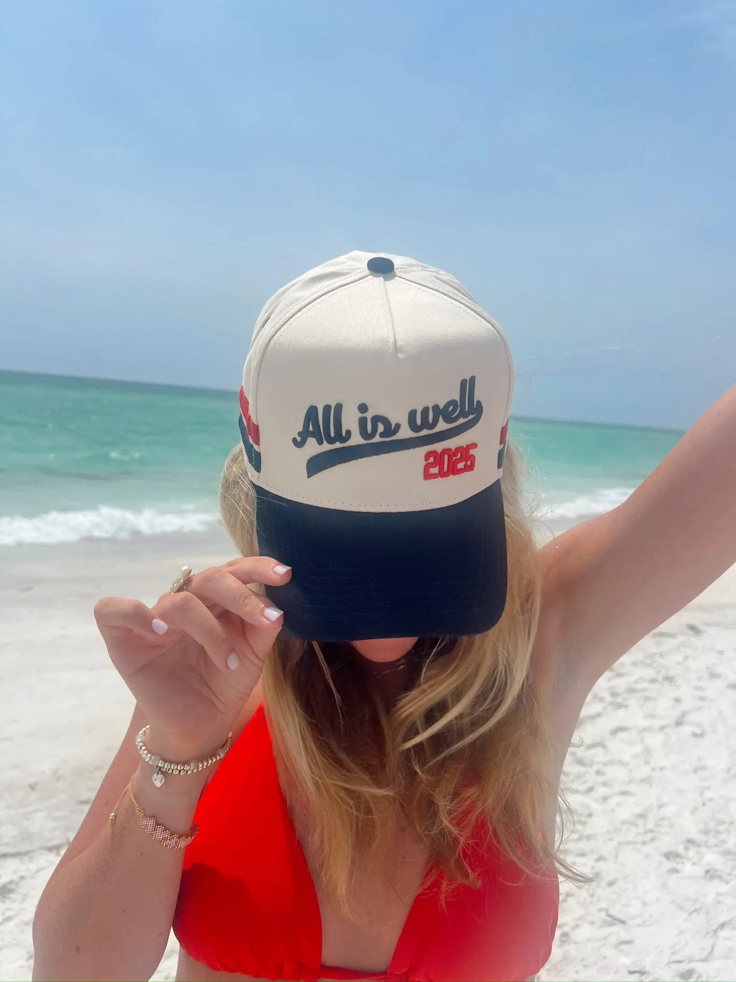All is Well - Navy Vintage Trucker Hat KenzKustomz