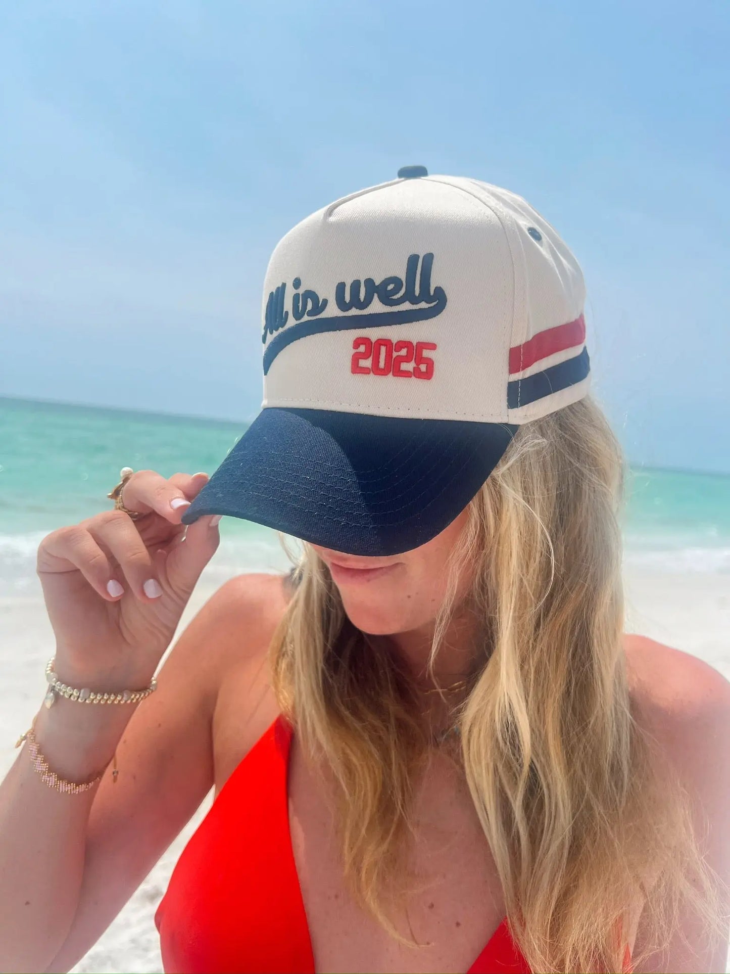 All is Well - Navy Vintage Trucker Hat KenzKustomz