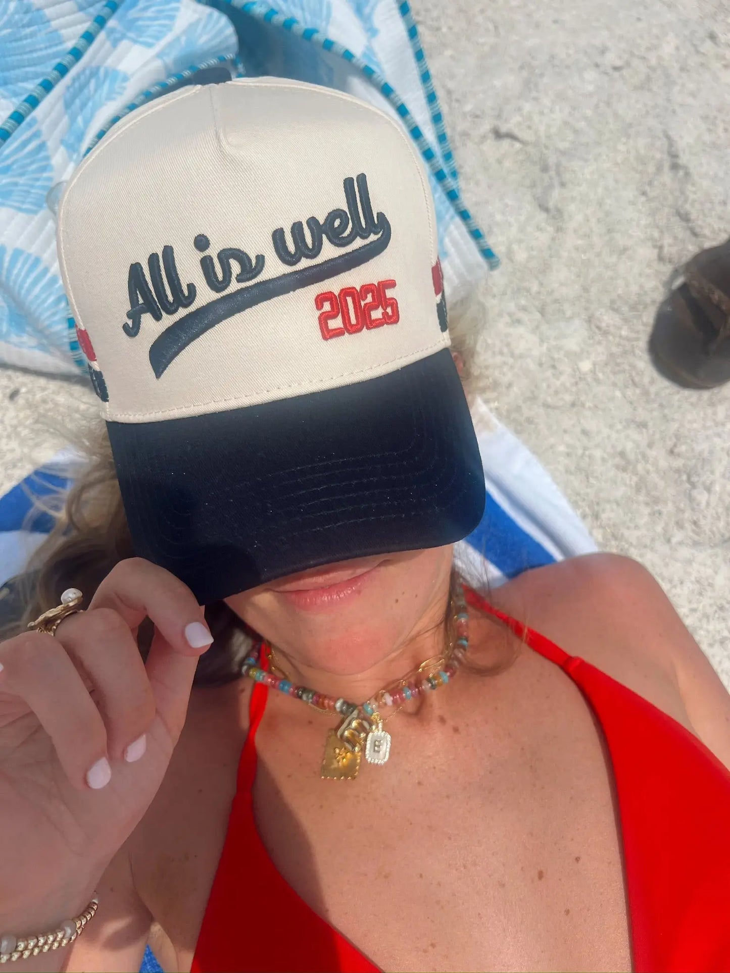 All is Well - Navy Vintage Trucker Hat KenzKustomz