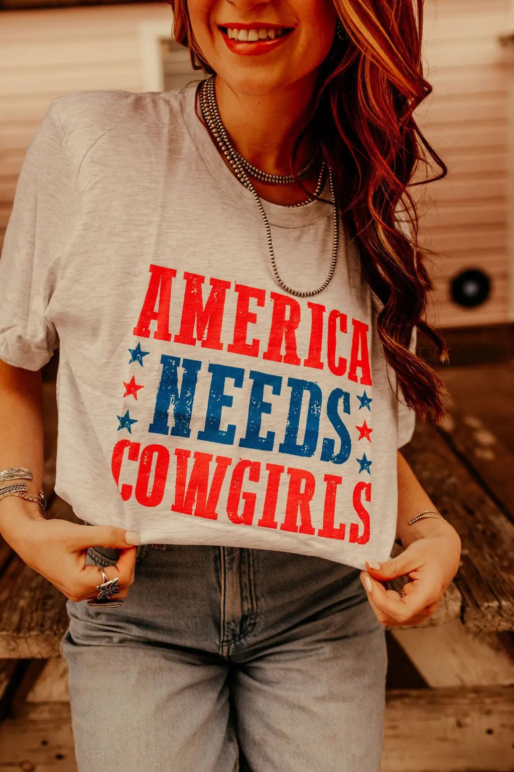America Needs Cowgirls Graphic Tee Wild Junkie