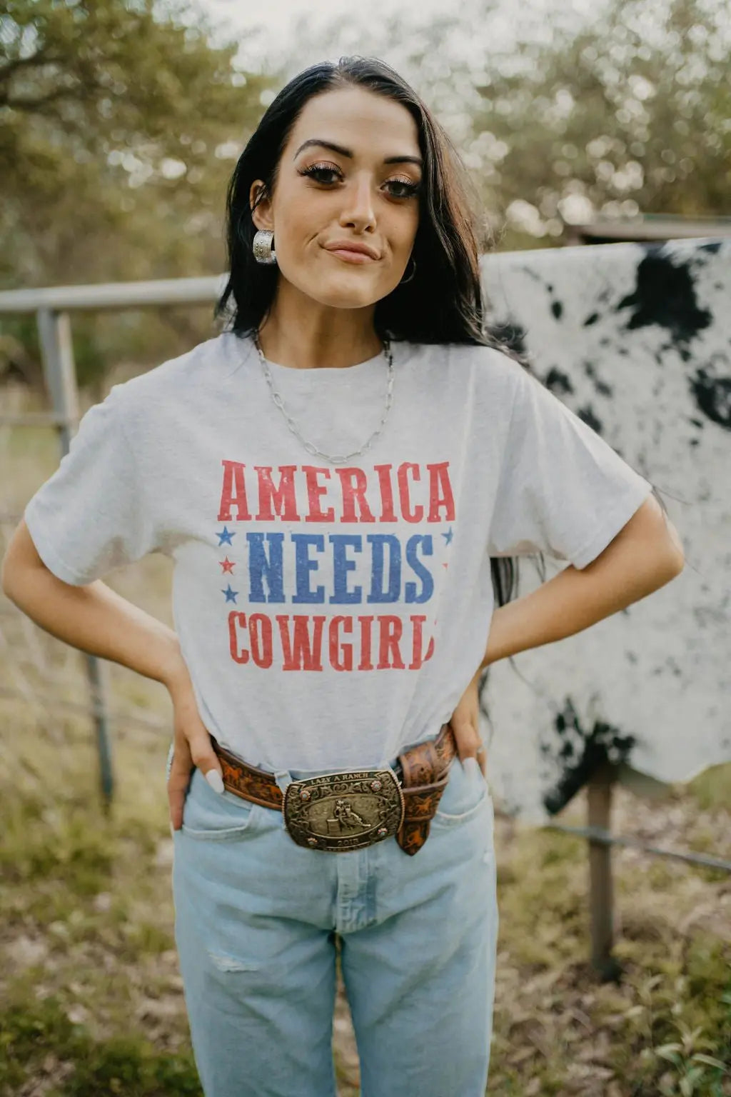 America Needs Cowgirls Graphic Tee Wild Junkie