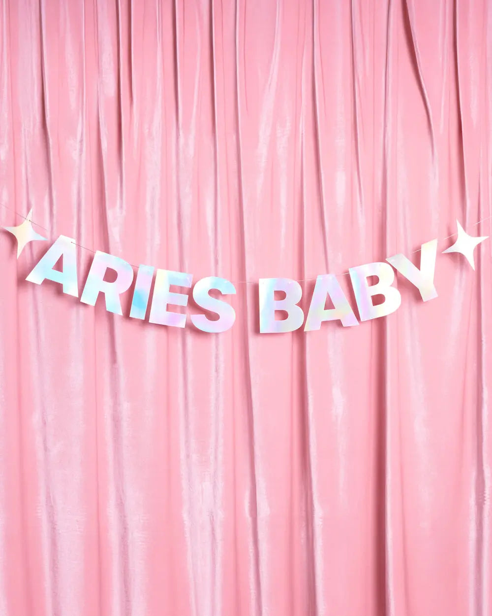 Aries Baby Banner - iridescent foil banner xo, Fetti