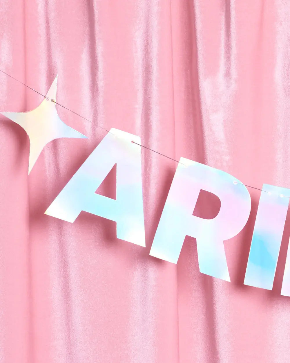 Aries Baby Banner - iridescent foil banner xo, Fetti