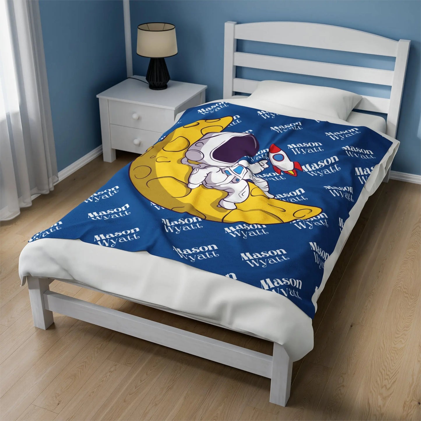 Astronaut in Space Personalized Baby Kids Blanket Latchkey
