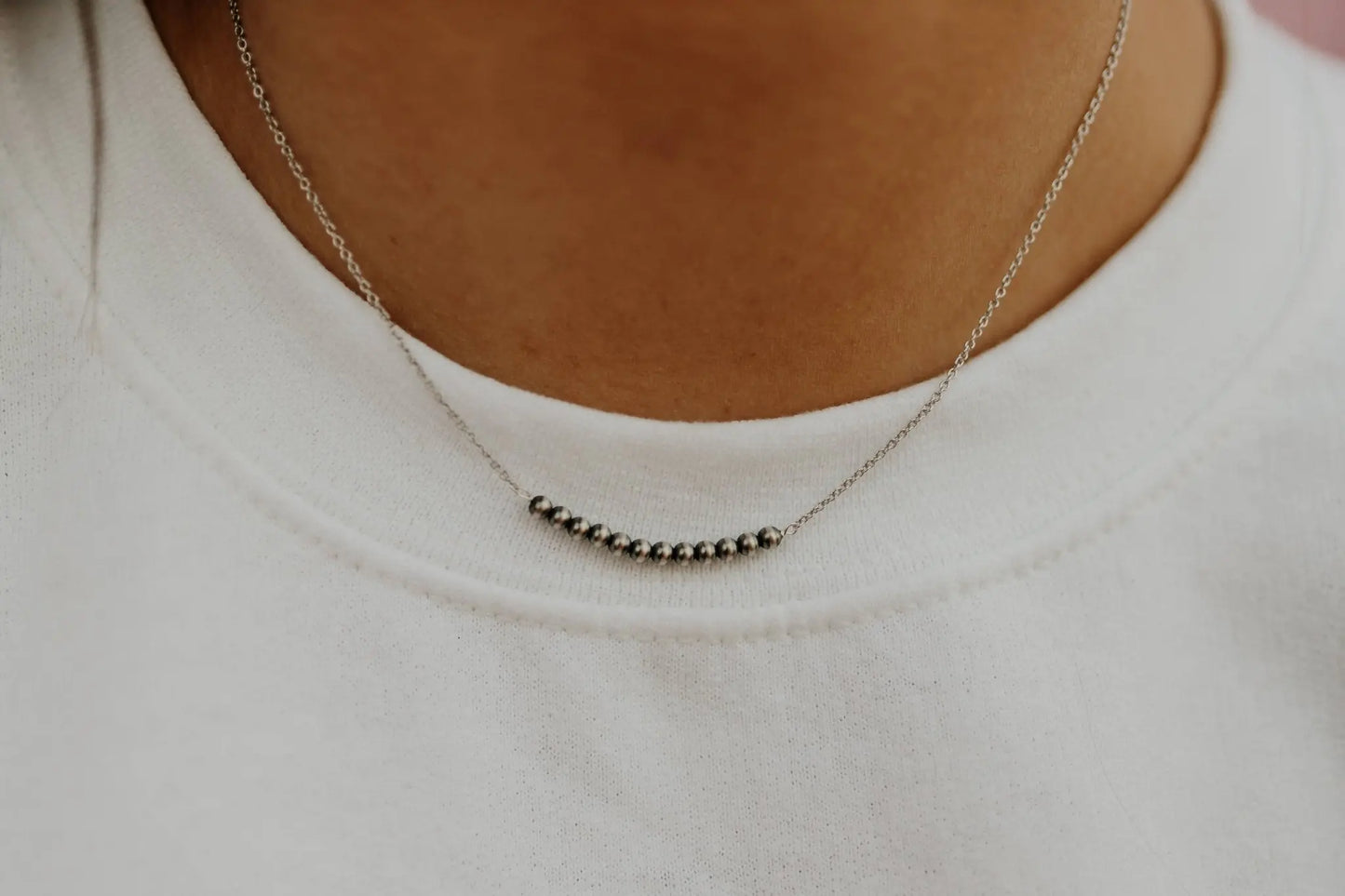 Authentic Silver Pearl Bar Necklace Wild Junkie