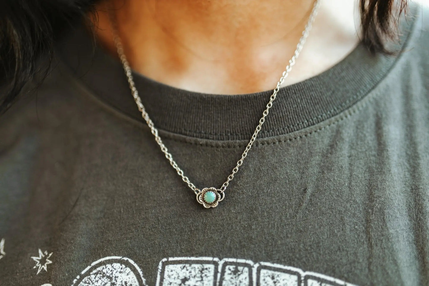 Authentic Turquoise Flower Necklace Wild Junkie