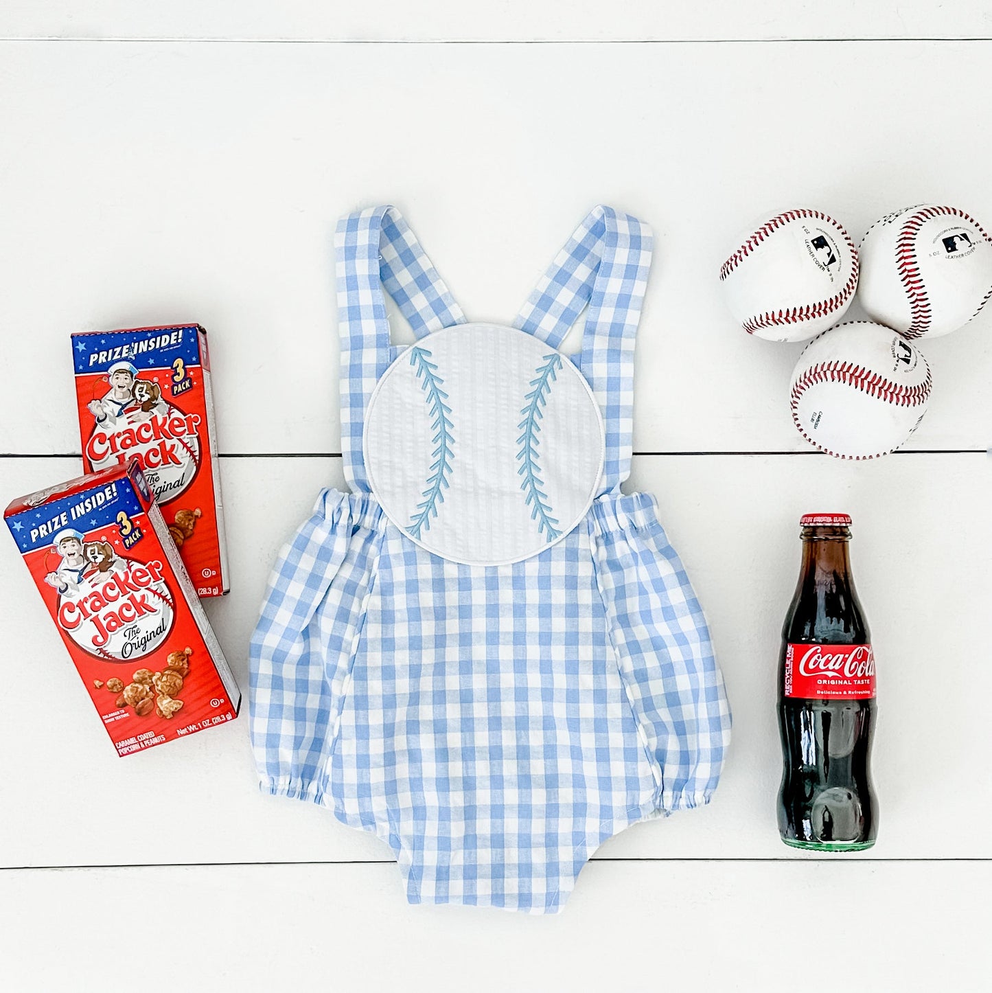 Blue Baseball Sunsuit - Latchkey