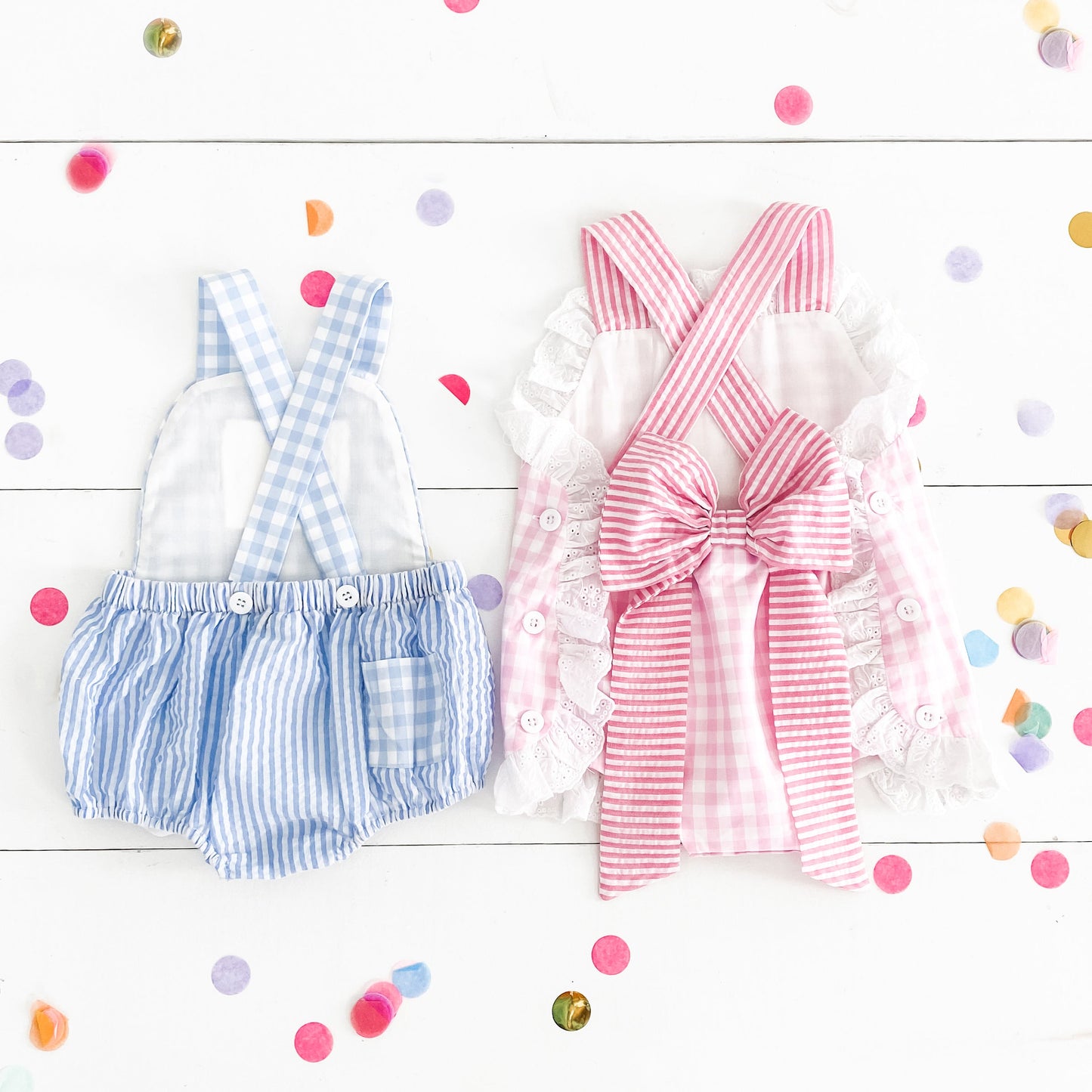 Smocked Blue First Birthday Bubble - Latchkey