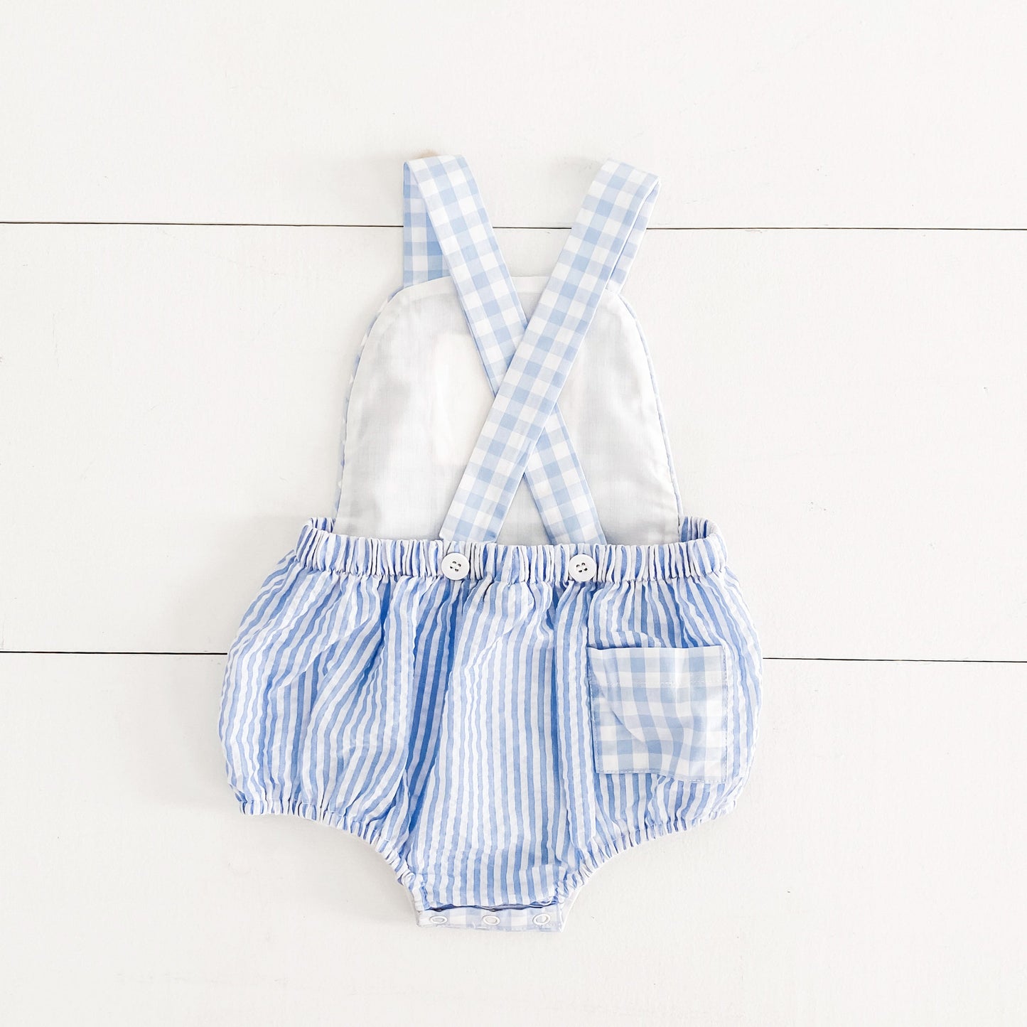 Smocked Blue First Birthday Bubble - Latchkey
