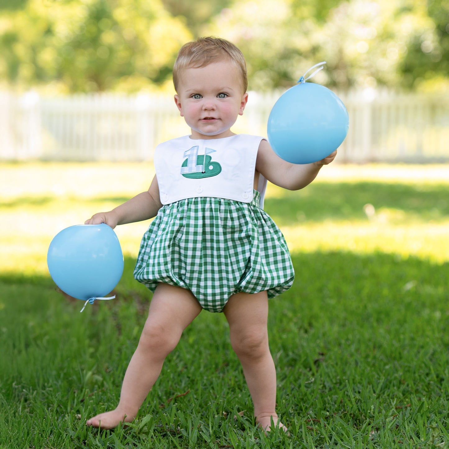 Hole-In-One First Birthday Boys Reversible Golf Bubble - Latchkey