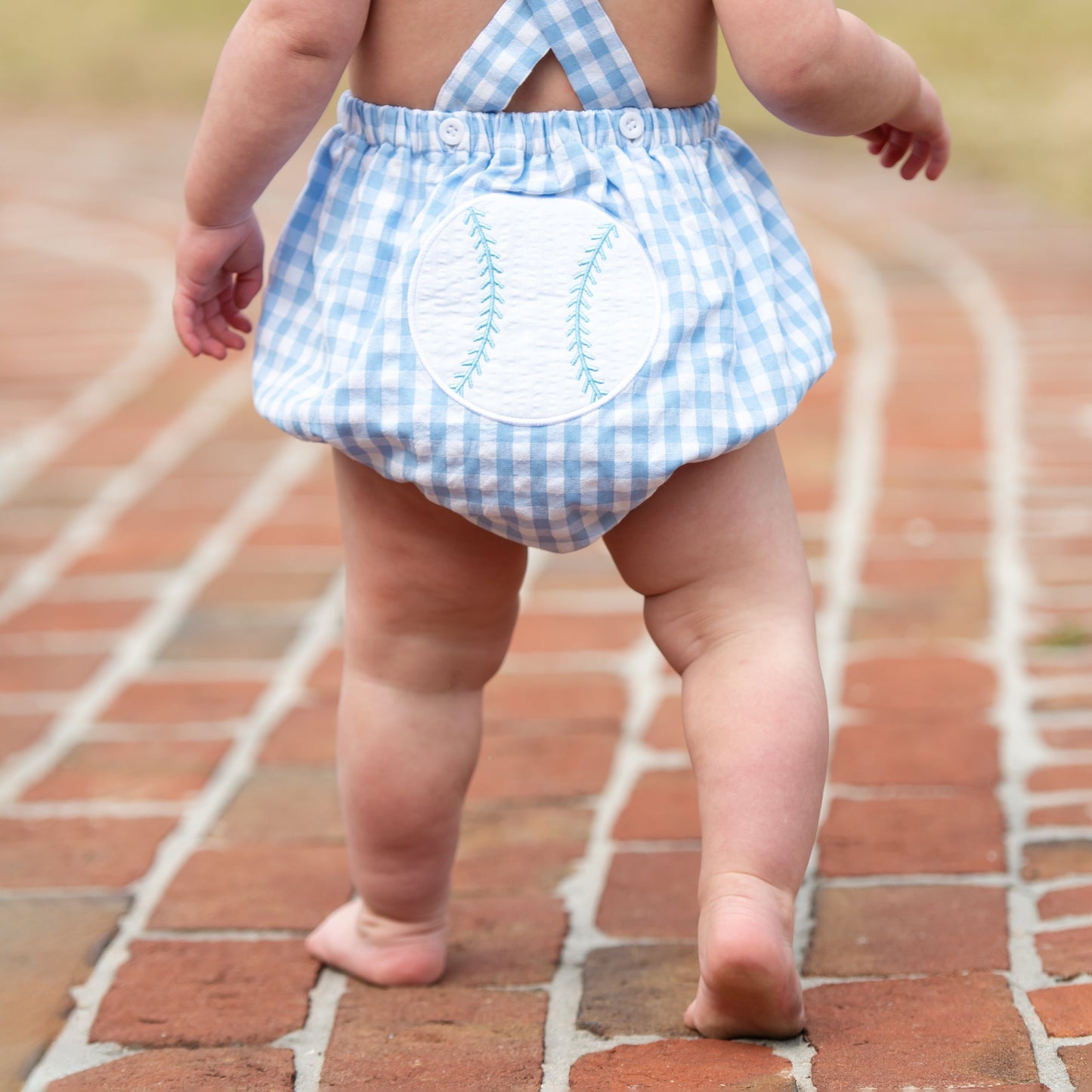 Blue Baseball Sunsuit - Latchkey