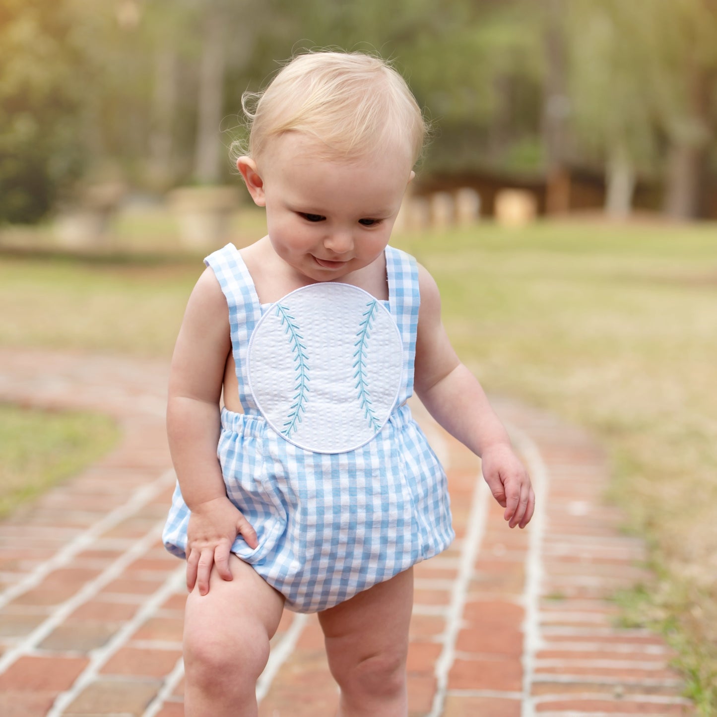 Blue Baseball Sunsuit - Latchkey