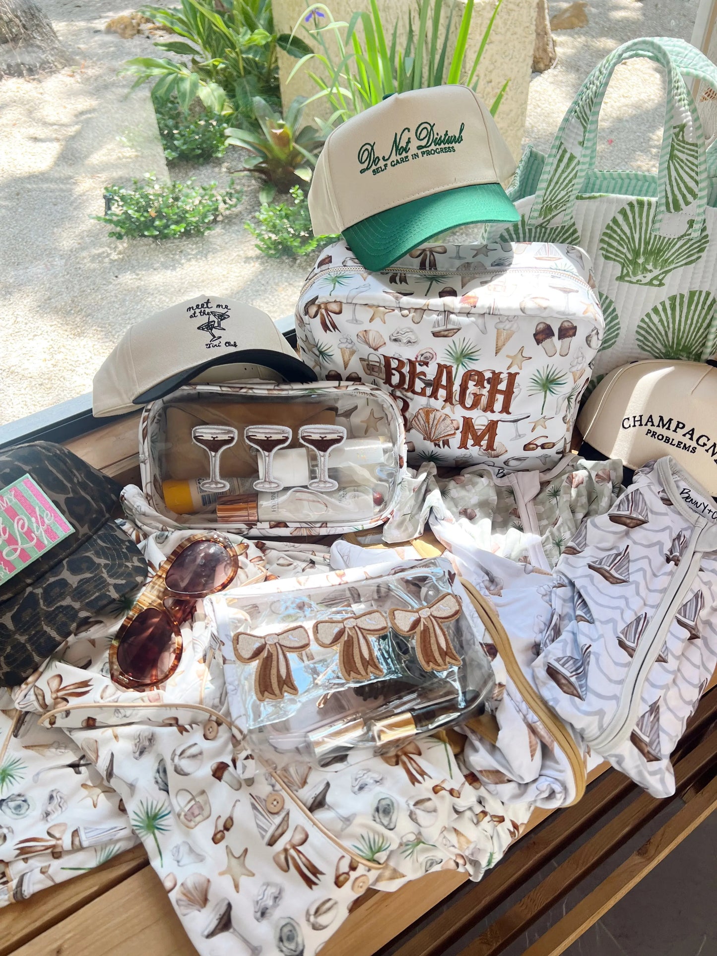 Beach Bum - Neutral Coastal Cocktail XL Bag KenzKustomz