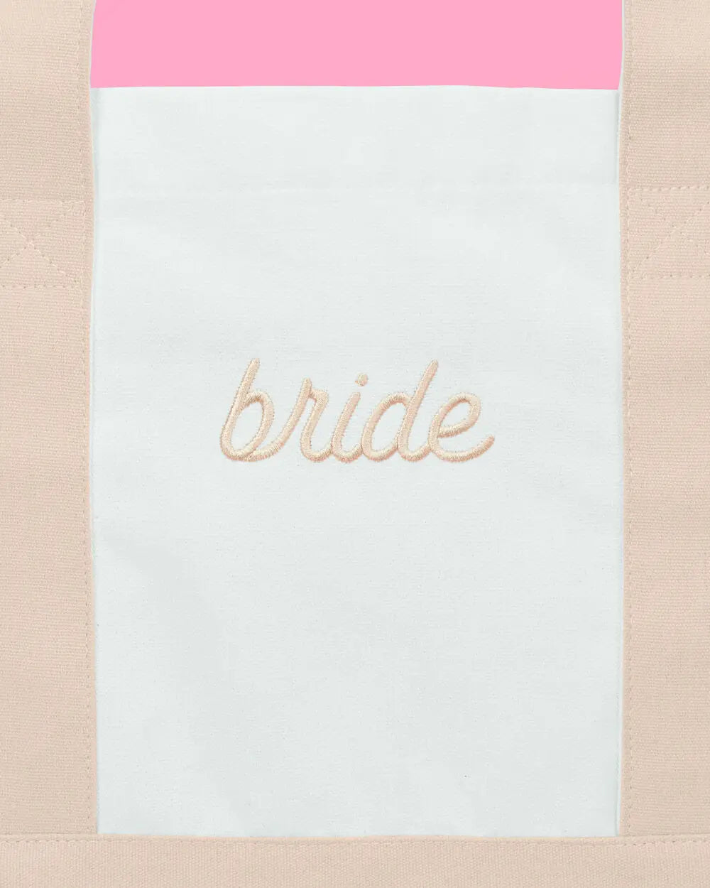 Beige Bride Tote - embroidered cotton tote xo, Fetti