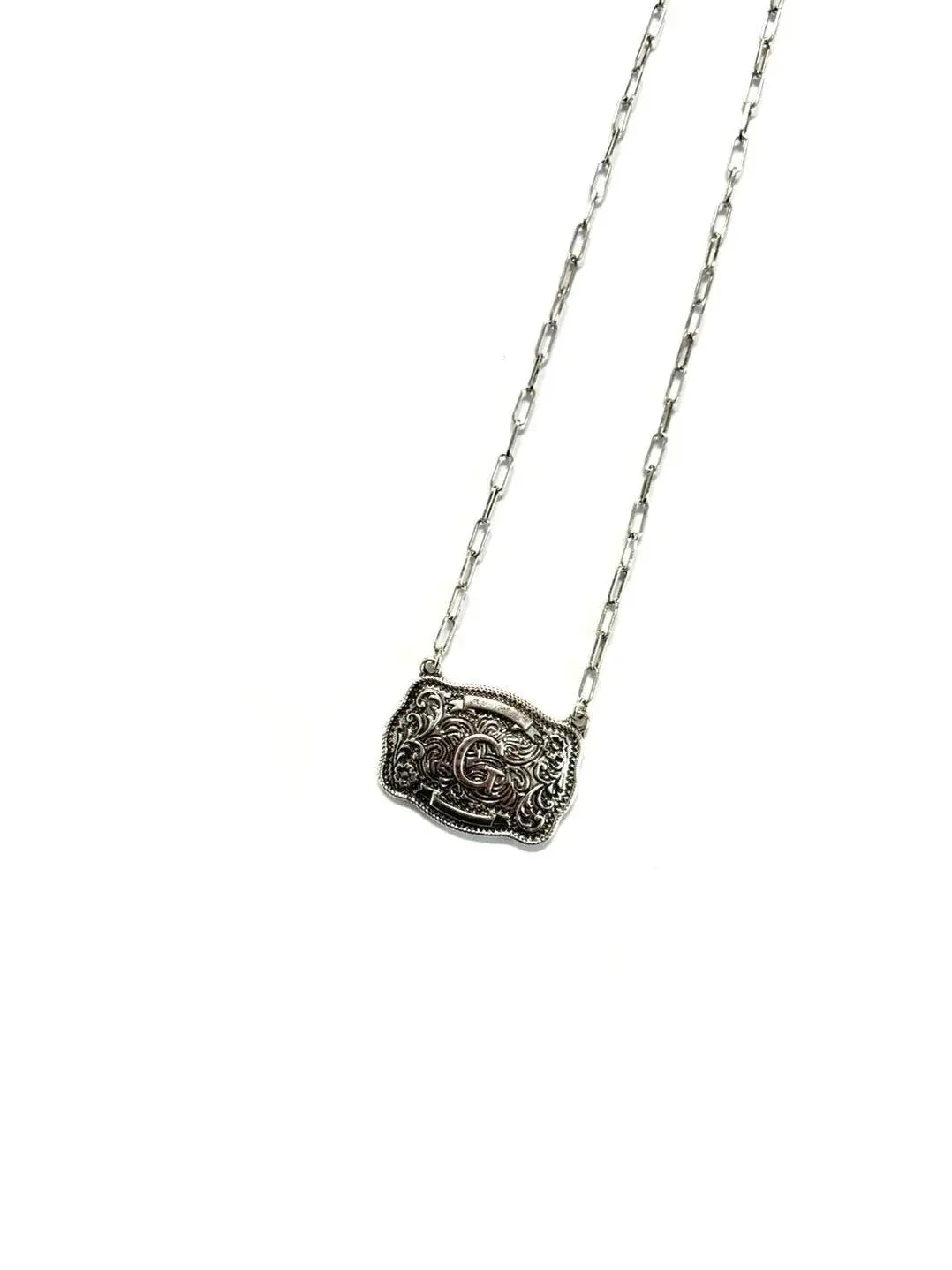 Belt Buckle Initial Necklace Wild Junkie