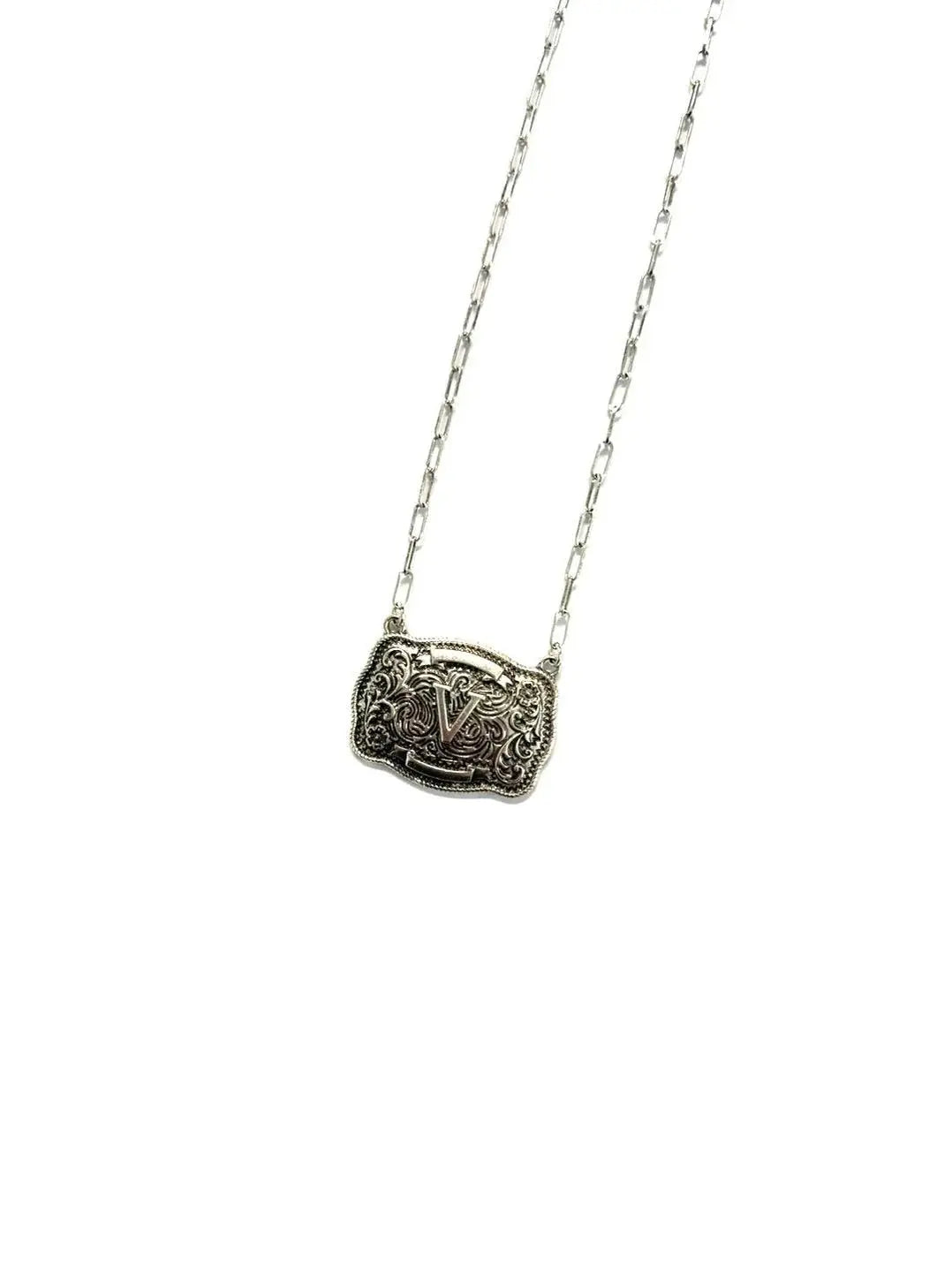Belt Buckle Initial Necklace Wild Junkie