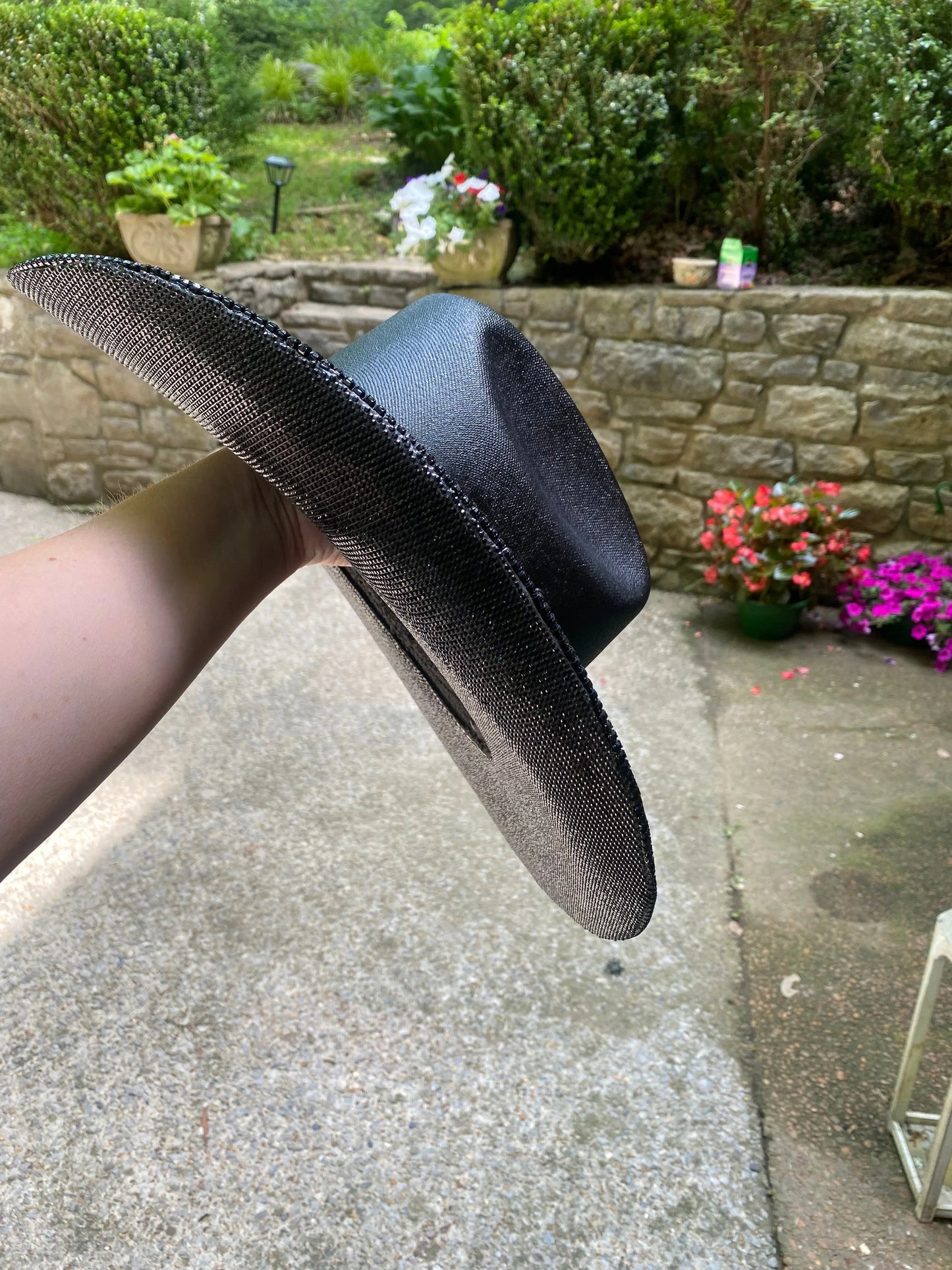 "Blacked Out" - Underneath Brim Only Rhinestone Cowgirl