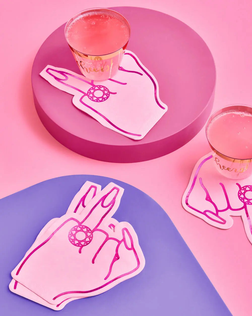 Bling Ring Napkins - 25 foil napkins xo, Fetti