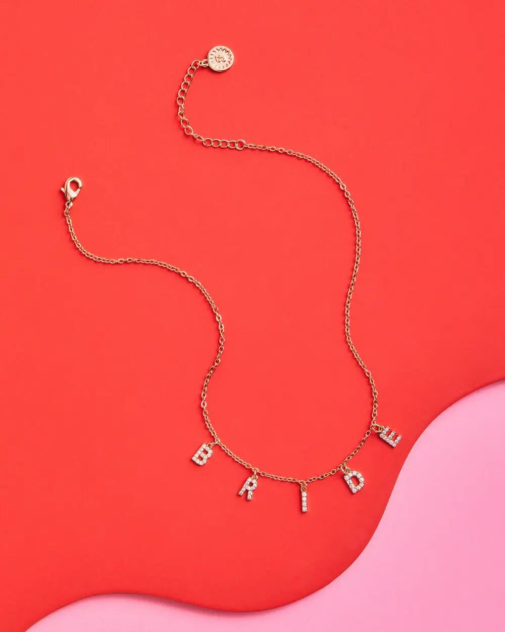 Bling Ring Necklace - bride pave necklace xo, Fetti