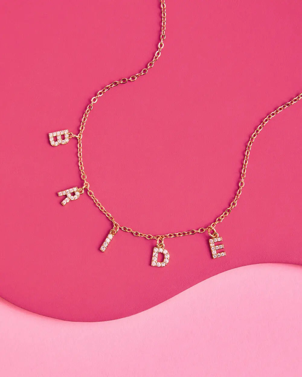 Bling Ring Necklace - bride pave necklace xo, Fetti