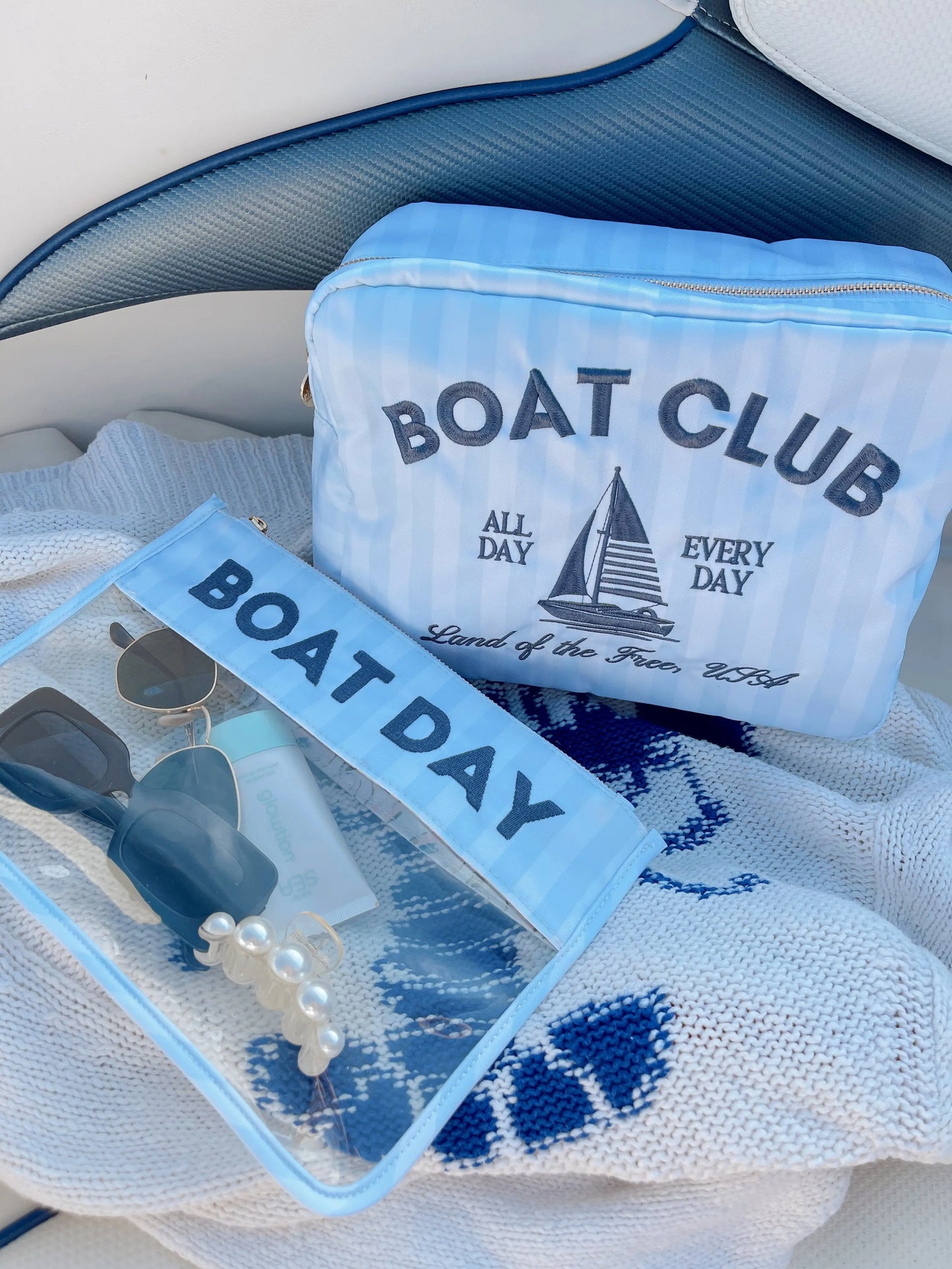 Boat Club - Blue Stripes XL Bag KenzKustomz