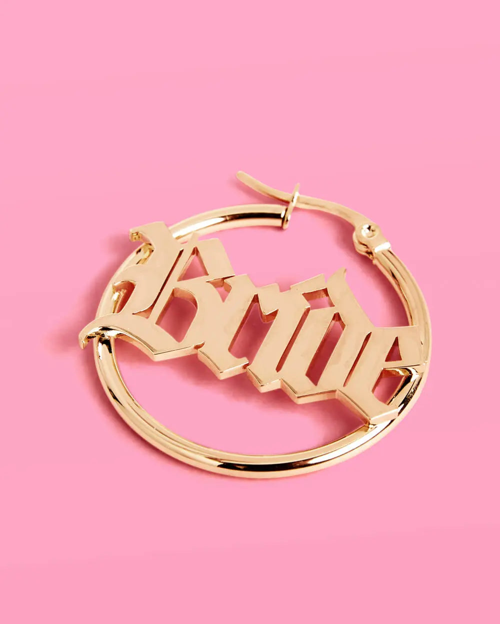Bride Hoops - gold script earrings xo, Fetti
