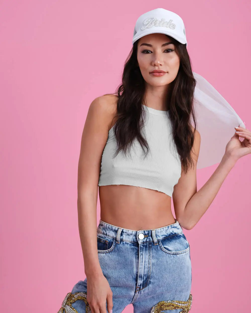 Bride Trucker Hat - embellished trucker hat xo, Fetti