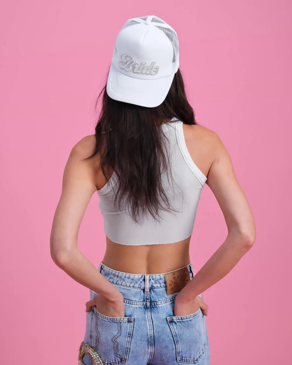 Bride Trucker Hat - embellished trucker hat xo, Fetti
