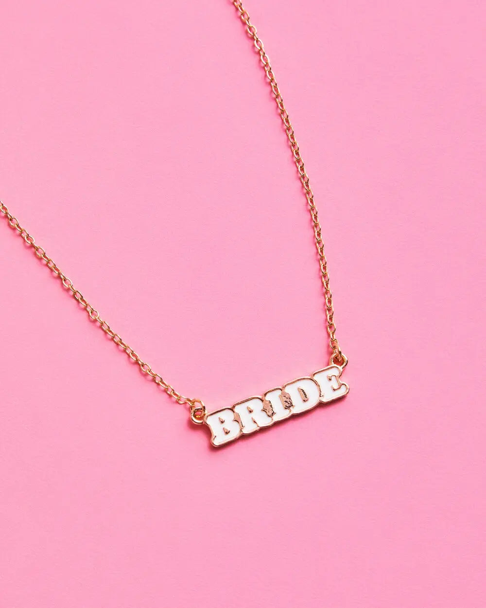 Bride to Be Necklace - white enamel necklace xo, Fetti