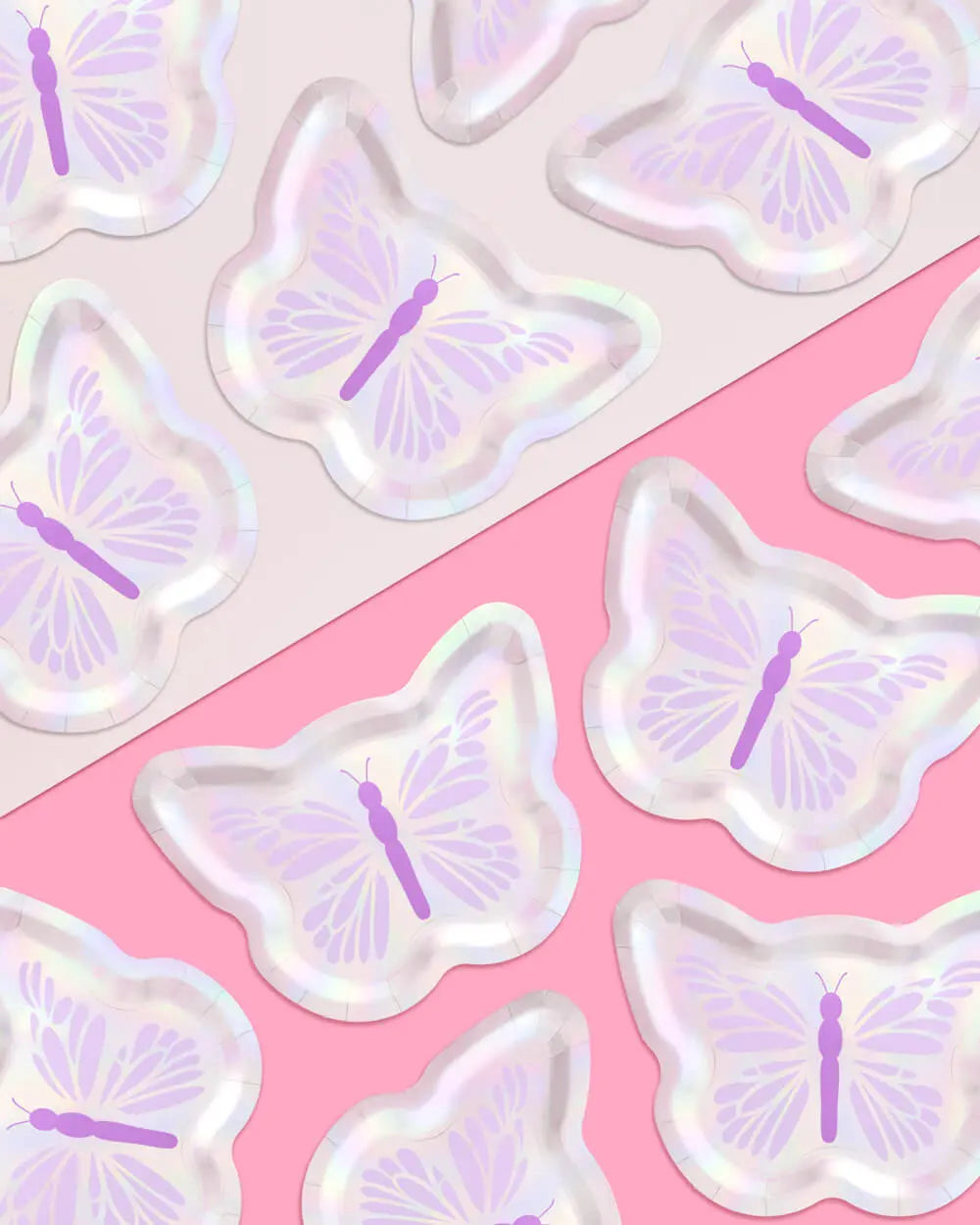 Butterfly Plates - 25 foil paper plates xo, Fetti