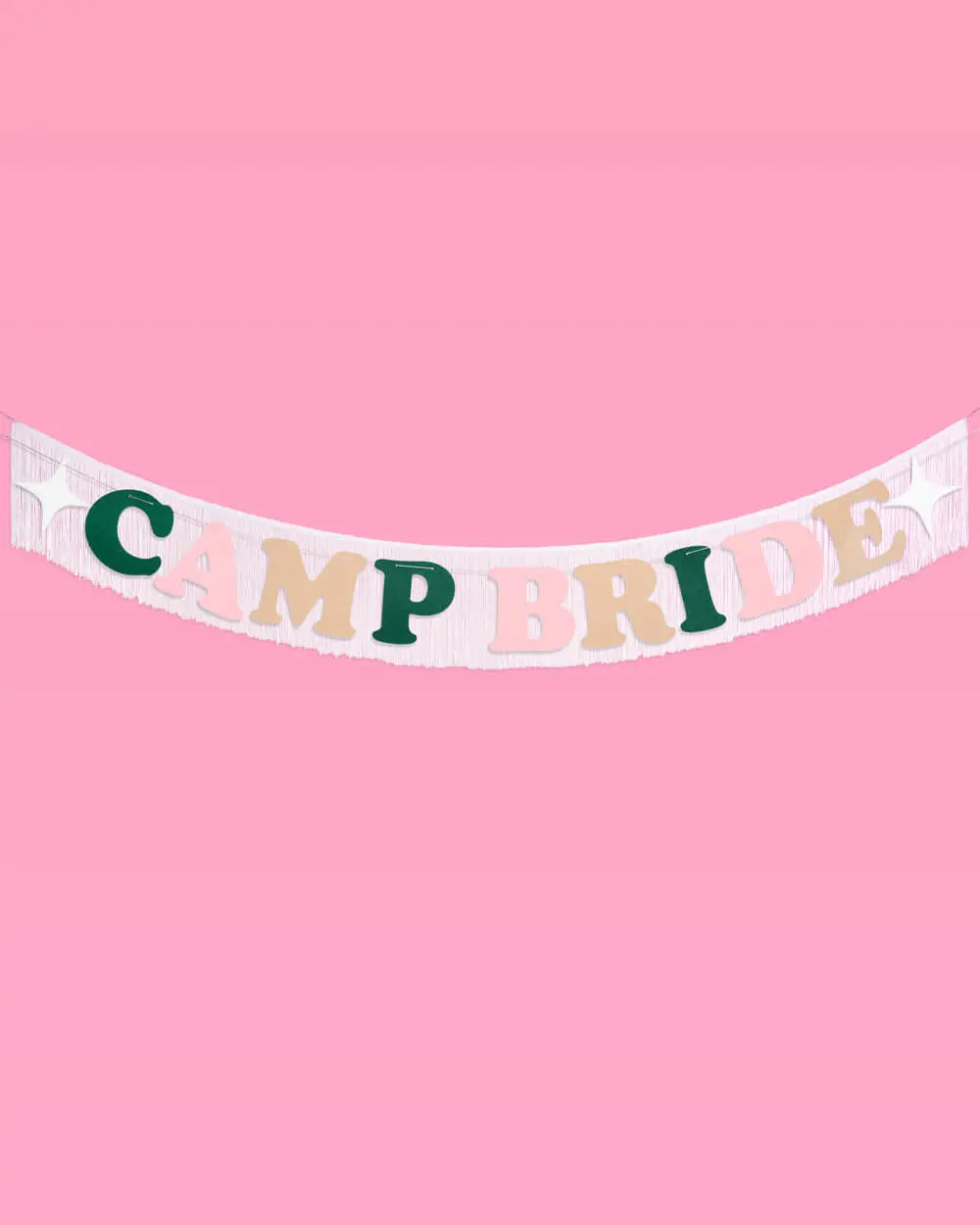 Camp Bride Banner - two piece banner xo, Fetti