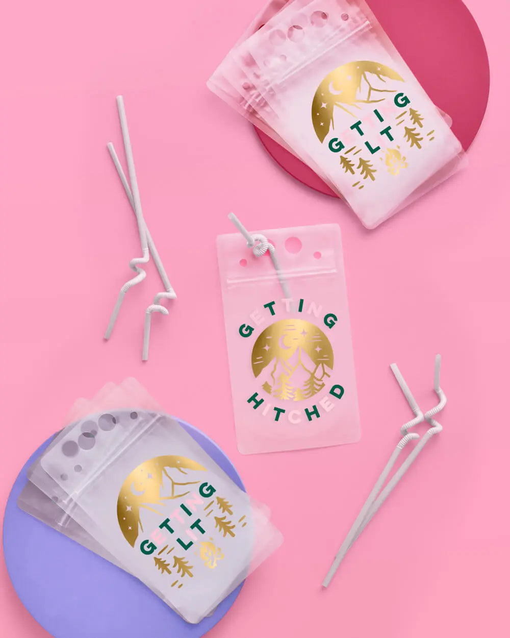 Camp Bride Sippers - 16 drink pouches xo, Fetti