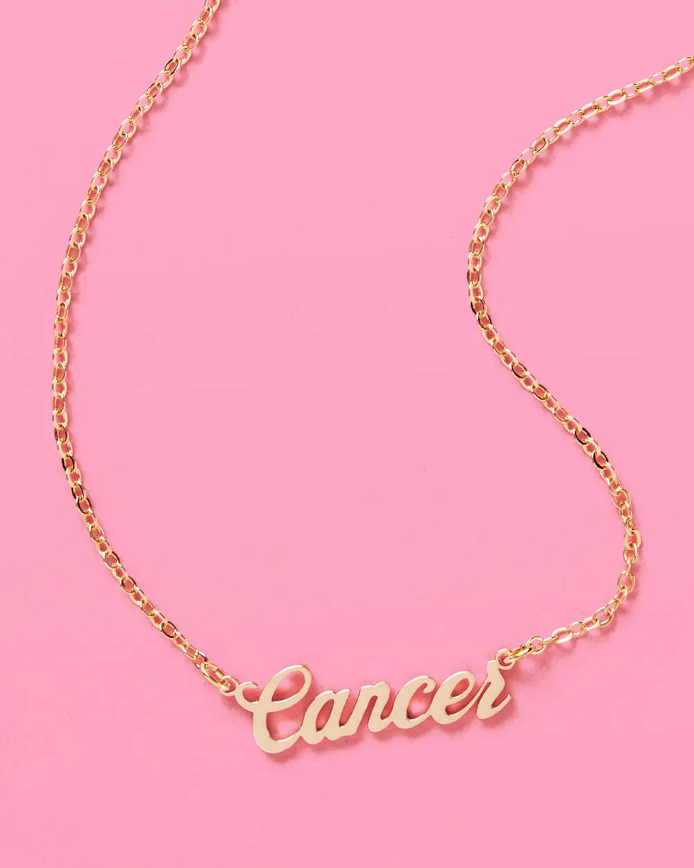 Cancer Season Necklace - gold script necklace xo, Fetti
