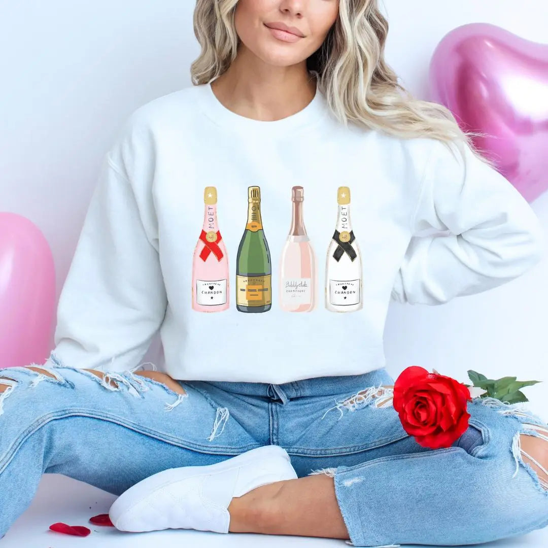 Champagne Problems Crewneck Sweatshirt Printify