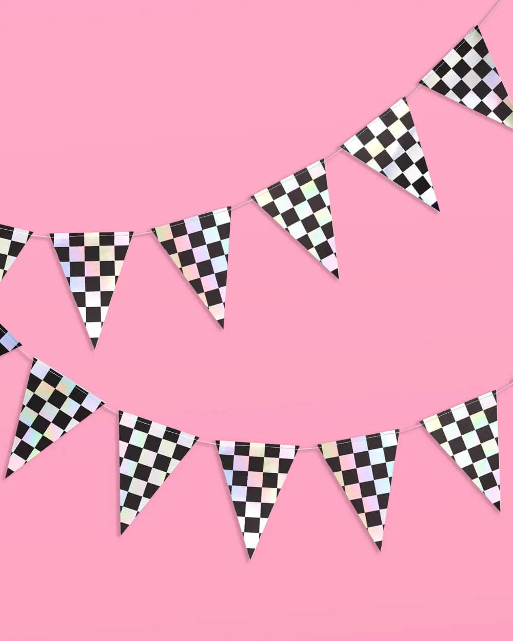 Checked Out Banner - black + iridescent banner xo, Fetti