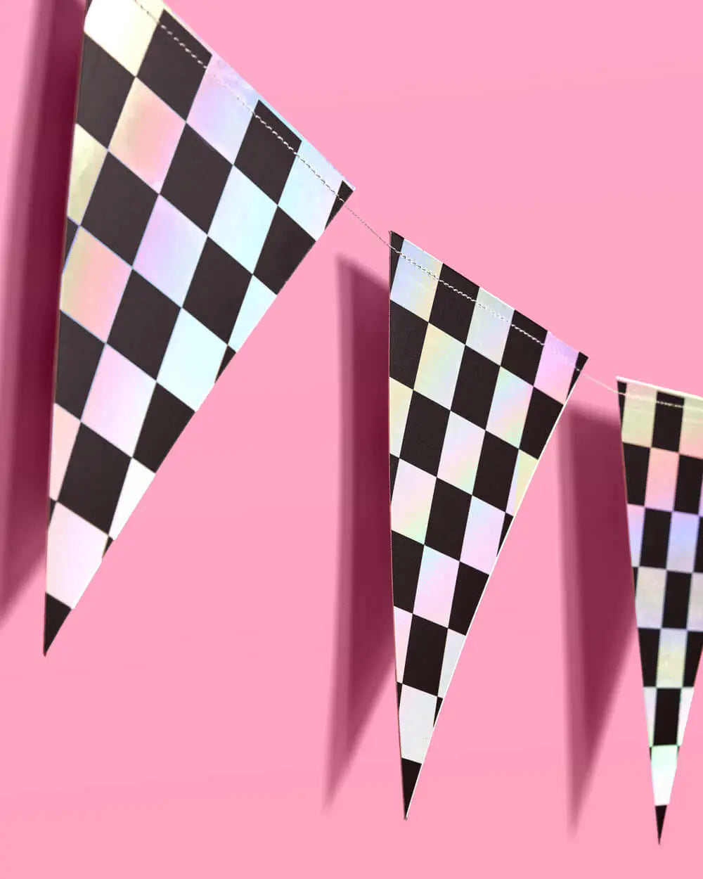 Checked Out Banner - black + iridescent banner xo, Fetti